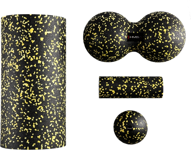 Masážní sada HMS pro myofasciální uvolnění, černo‑žlutá