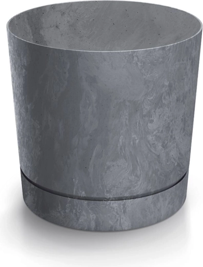 Květináč Tubo P Beton Effect 29,2 cm marengo s integrovanou miskou