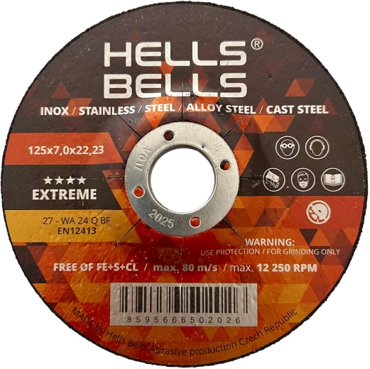 Brusný kotouč na ocel 125 × 7 × 22,2 mm