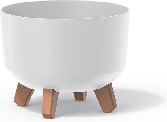 Květináč na nožičkách Gracia Standard 20 cm – bílý plastový obal na rostliny