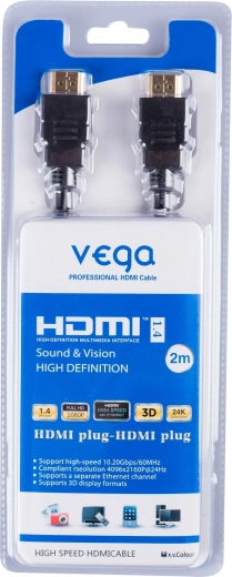 HDMI kabel Vega 2 m s podporou 4K, 3D a Ethernetu