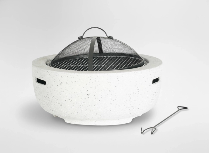 Zahradní ohniště s poklopem a pohrabáčem 60 × 60 × 42 cm