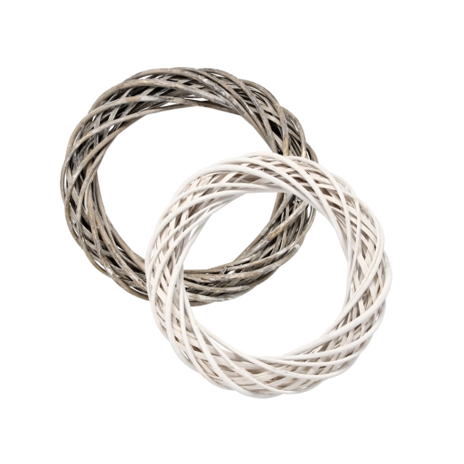 Proutěný věnec 35 cm – bílý nebo šedý dekorativní základ