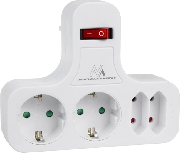 Zásuvkový rozbočovač se spínačem typ F (Schuko) – 4 zásuvky