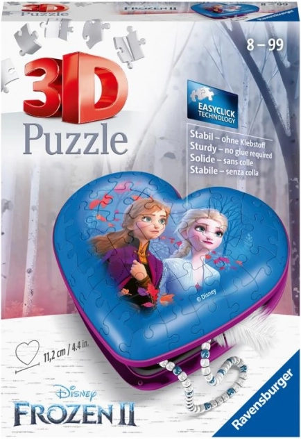 3D puzzle srdce Ledové království 2 od Ravensburger, 54 dílků