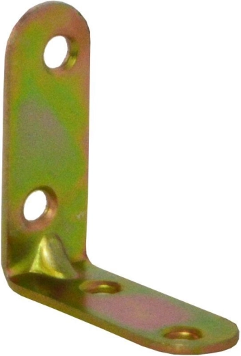 Montážní úhelník s prolisem 50 × 18 × 2 mm, žlutě pozinkovaný (20 ks)
