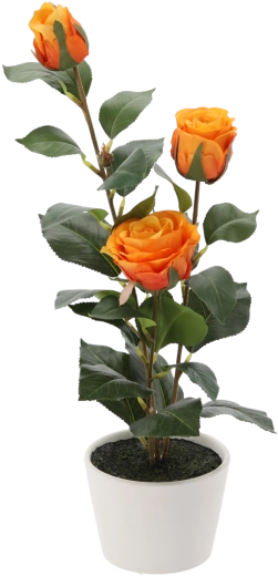 Sztuczna roślina dekoracyjna růže čajová v květináči 47,5 cm
