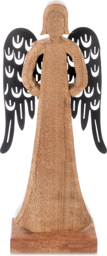 Dřevěná figurka anděla z mangového dřeva 32,5 cm