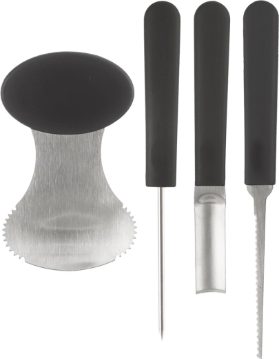 Sada nástrojů na dlabání dýní a ovoce, 4 ks