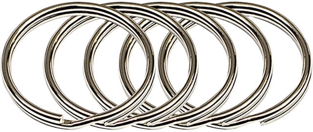 Kroužky na klíče 30 mm, poniklované (50 ks)