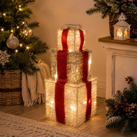 Vánoční LED ozdoba Dárky 37 cm - 1 kus