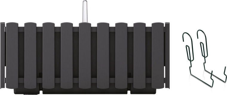 Závěsný truhlík na zábradlí 38 cm antracit s kovovým držákem