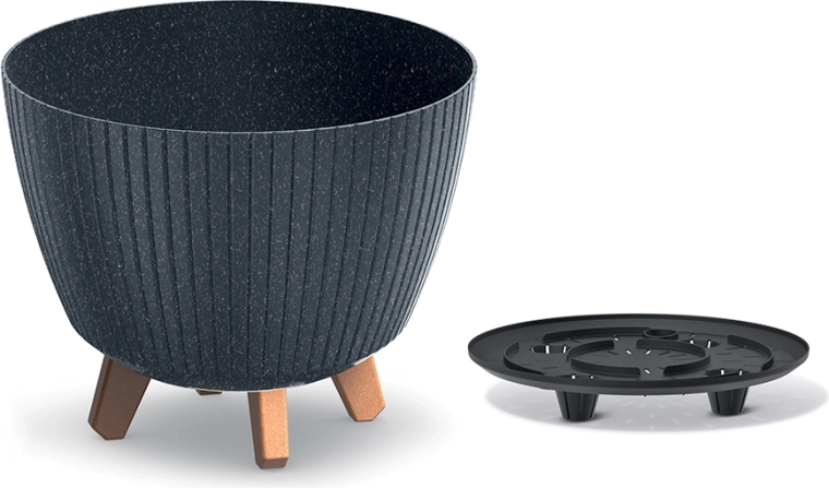 Květináč Lamia Eco Wood 28,8 cm antracit