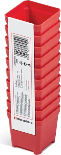 Sada plastových boxů na nářadí 5 × 5 × 5 cm, červená (10 ks) TAGER