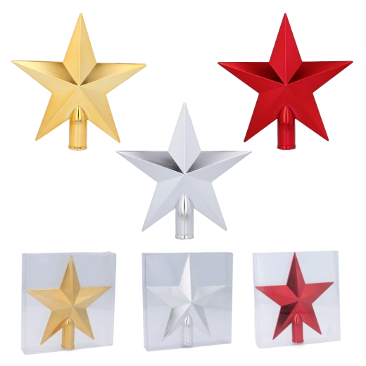 Špice na vánoční stromek hvězda 20 cm plast