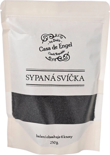 Černý sypaný vosk na výrobu svíček s 4 knoty (250 g)
