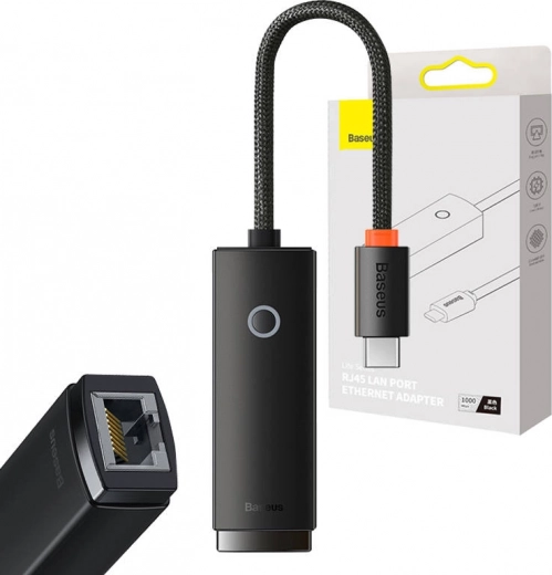 Síťový adaptér Baseus Lite Series USB-C na RJ45 (černý)