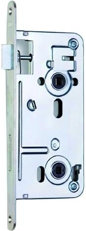 Zadlabací zámek K135 72/80 P-L WC bílý pozink s ořechem 6x6 mm