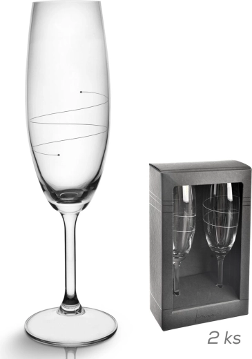 Sklenice na sekt Vlnka 0,22 l 2 ks