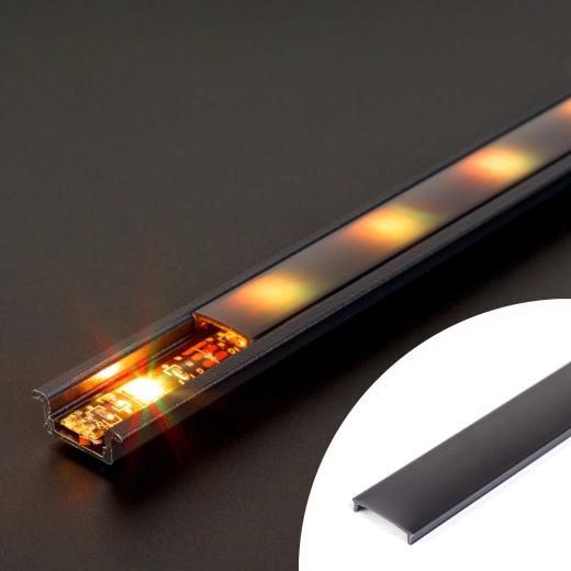 Černý krycí panel pro LED profil 1000 mm