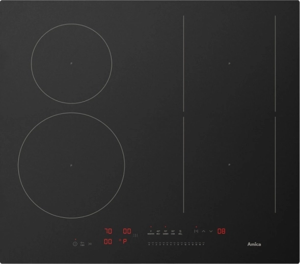 Indukční deska Amica Black Matt 60 cm s funkcí AutoBridge a HobControl Pro