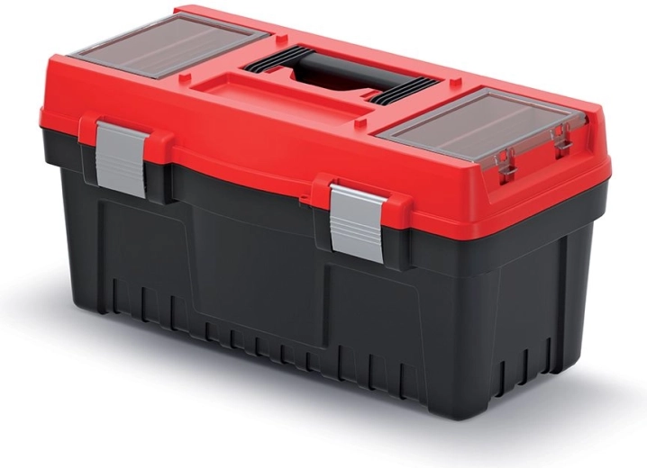 Kufr na nářadí s kovovými zámky EVO 548 × 274 × 286 mm – červený