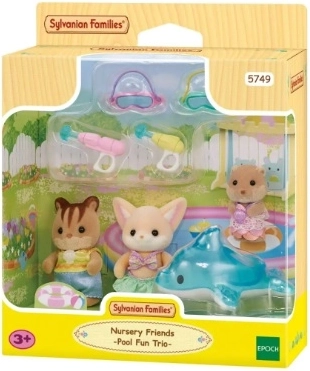 Sylvanian Families Zábava u bazénu – trio miminek s doplňky