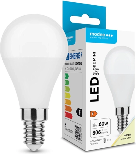 Modee LED žárovka Globe Mini G45 8,5 W E14 806 lm neutrální bílá