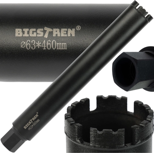 Diamantová korunková vrtačka Bigstren 63 × 450 mm 1 1/4 UNC do betonu a kamene