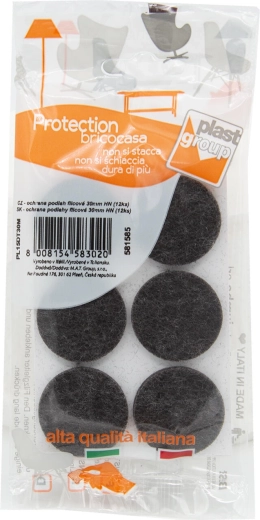 Filcové samolepicí podložky pod nábytek 30 mm, hnědé (12 ks)