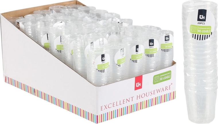 Plastové odlivky 30 ml, transparentní, 20 ks