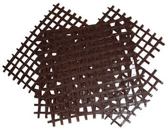 Sestavovací plastová rohož 25 × 25 cm, hnědá (4 ks)