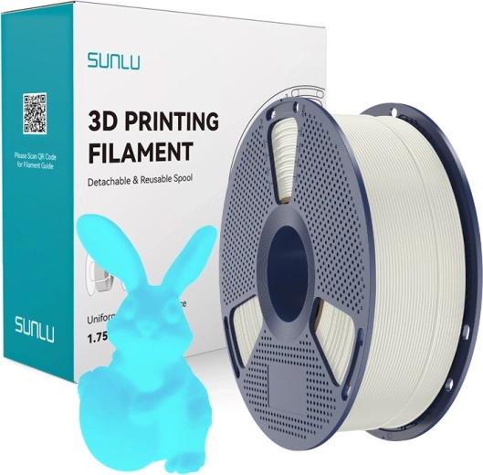 Sunlu PLA filament svítící ve tmě bílo-modrý