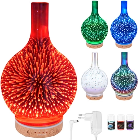Aroma difuzér a zvlhčovač vzduchu 200 ml Zortiva s 3D LED RGB efektem