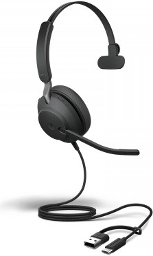 Jabra Evolve2 40 SE mono náhlavní souprava USB-A/USB-C pro Microsoft Teams