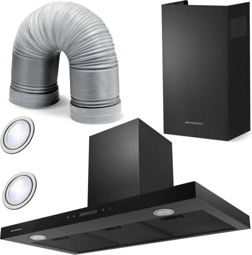 Komínový odsavač par 90 cm černý Berdsen
