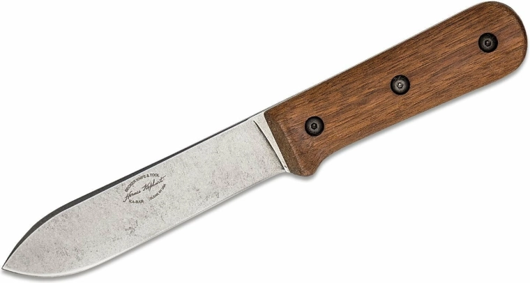 KA-BAR Becker Kephart outdoorový nůž s ořechovou rukojetí a koženým pouzdrem
