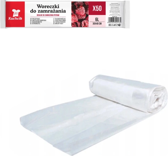Sáčky na mražení 6 l 30×40 cm KUCHCIK, 50 ks