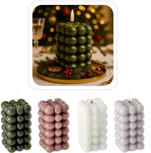 LED svíčka Bubble 6 × 11,5 cm z pravého vosku