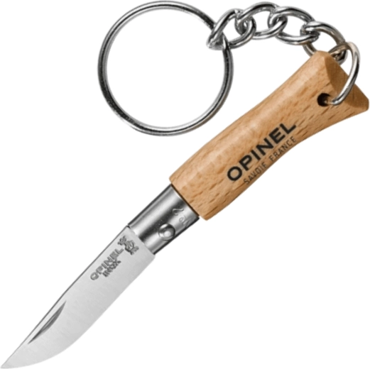 Opinel N°02 Inox kapesní nůž na klíče 3,5 cm, bukové dřevo