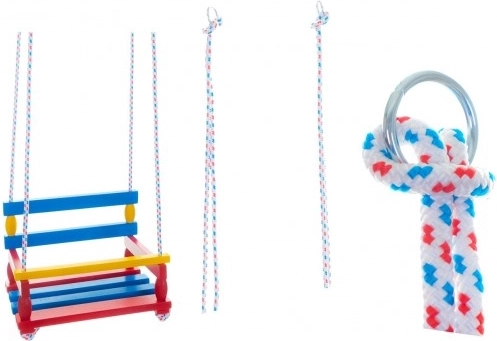 Barevná dřevěná houpačka 38 × 30 cm, nosnost 80 kg