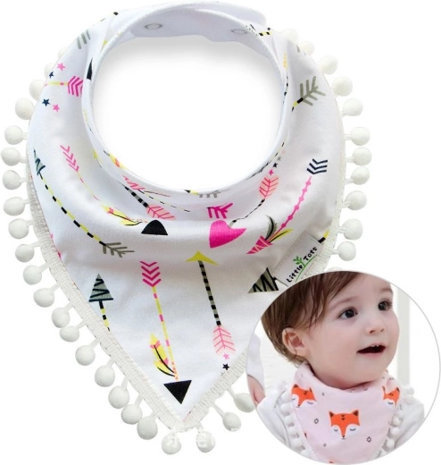 Dětský šátek s bambulkami – Amorovy šípy