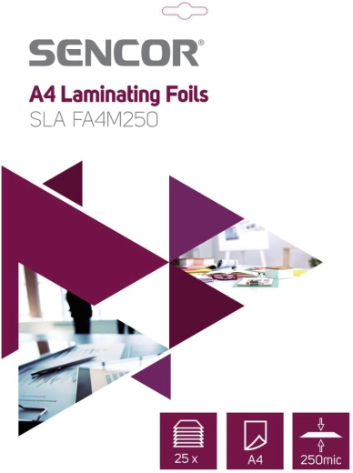 Sencor laminovací fólie A4, 250 mikronů, 25 kusů