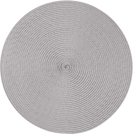 Altom design prostírání z PP ve slámovém vzhledu 38 cm, šedé