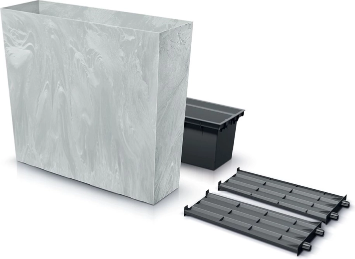 Vysoký truhlík URBI Case Beton Effect s vložkou 77 cm