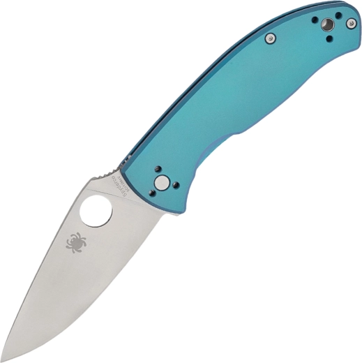 Kapesní nůž Spyderco Tenacious Blue, titanová rukojeť, satin čepel 8,5 cm