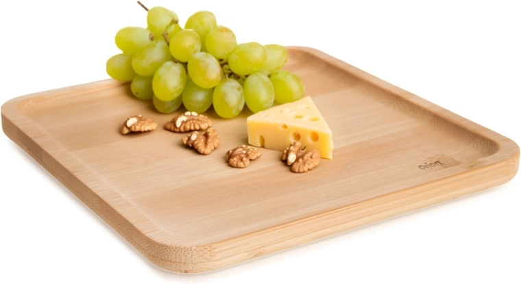 Bambusový čtvercový talíř na občerstvení 14 × 14 cm