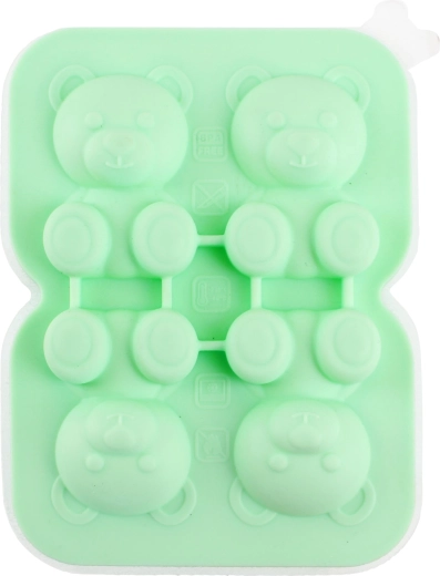 Silikonová forma na led Medvídek, zelená