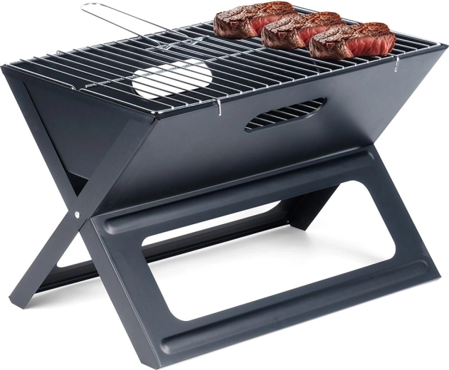 Skládací kufříkový gril na dřevěné uhlí BBQ