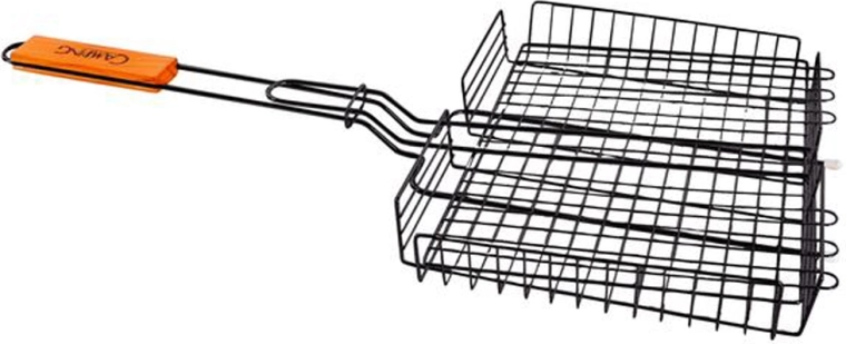 Hluboký grilovací rošt Camping 31 × 24 cm, černý